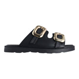Sandalia mujer 4865 negro con doble hebilla
