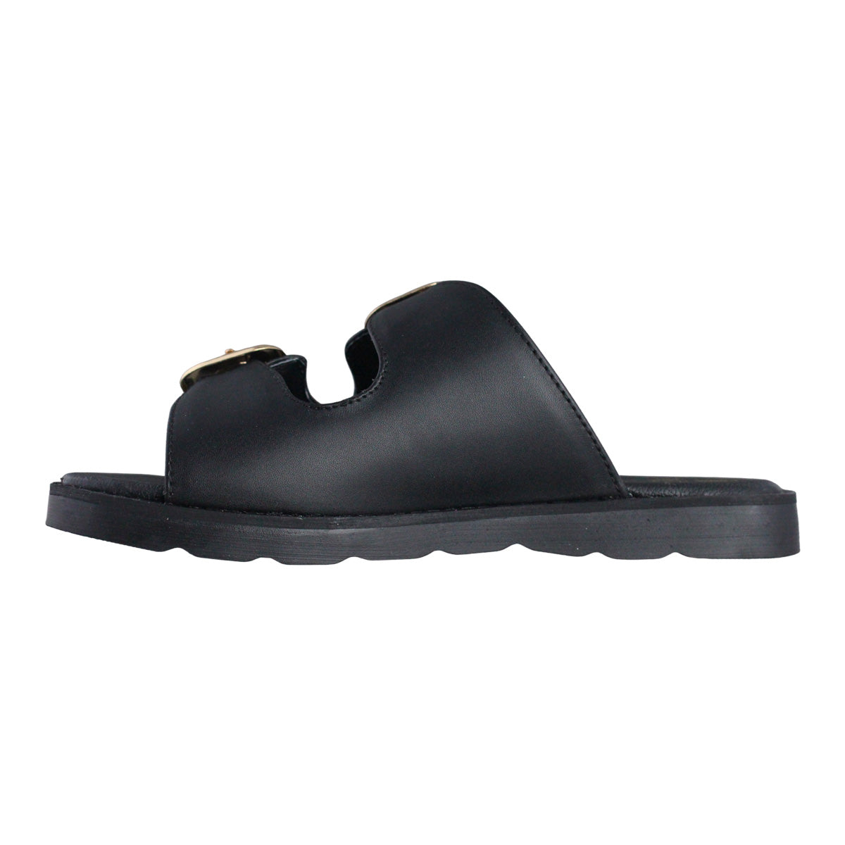 Sandalia Mujer 4865 Negro con doble Hebilla