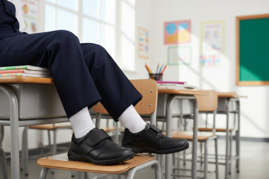 Zapato Escolar Niño 50085 Piel Negra con Velcro