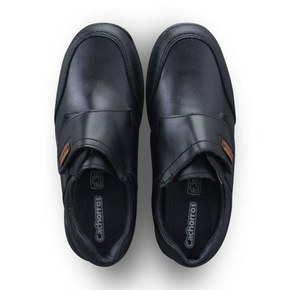 Zapato escolar Niño 50088 Piel Negro con Velcro