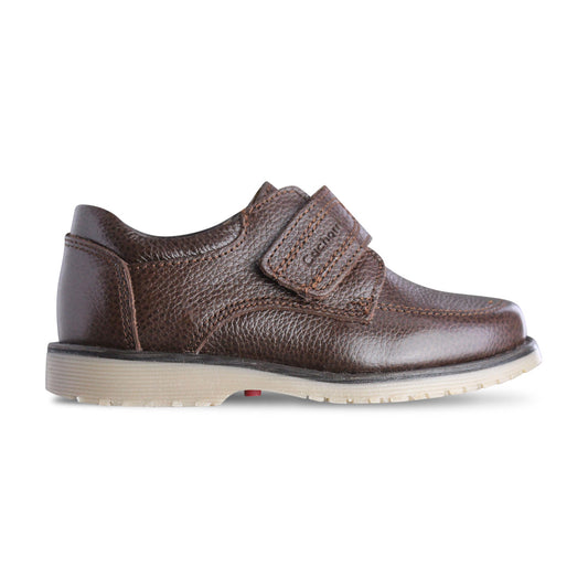 Zapato escolar Niño 5024 Piel Café con Velcro