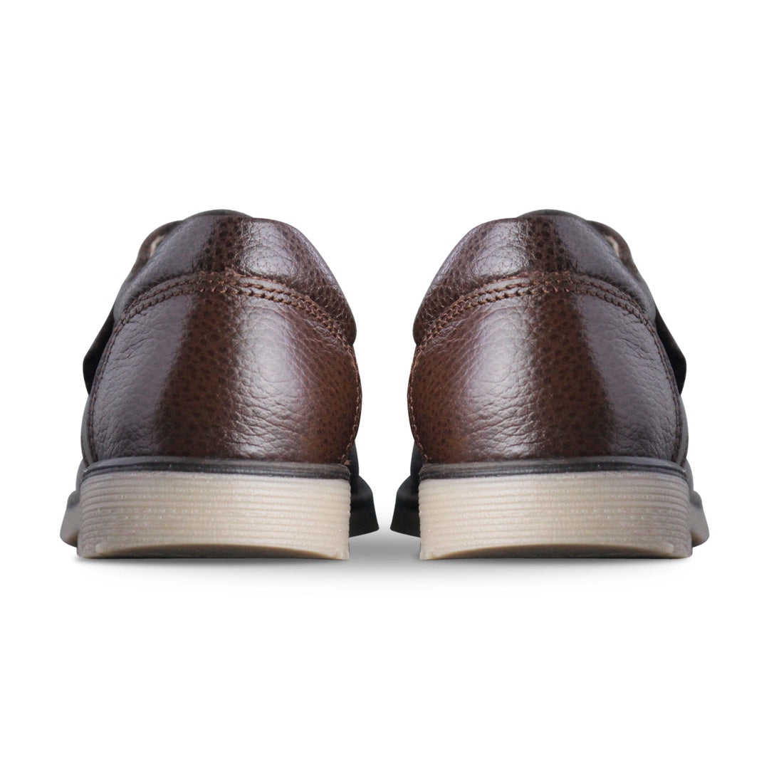 Zapato escolar Niño 5024 Piel Café con Velcro