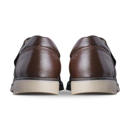 Zapato escolar Niño 5024 Piel Café con Velcro