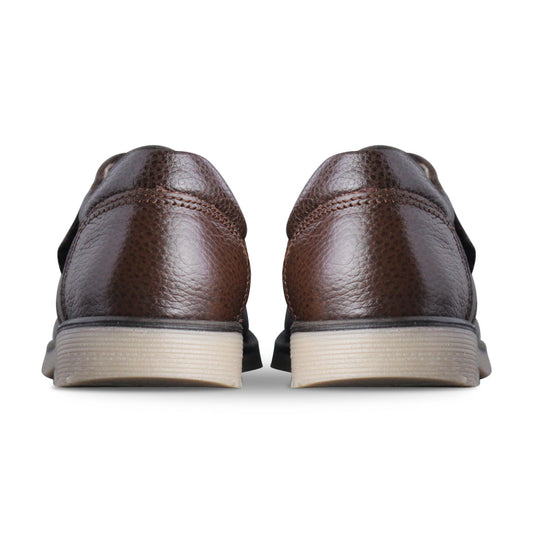 Zapato escolar Niño 5024 Piel Café con Velcro