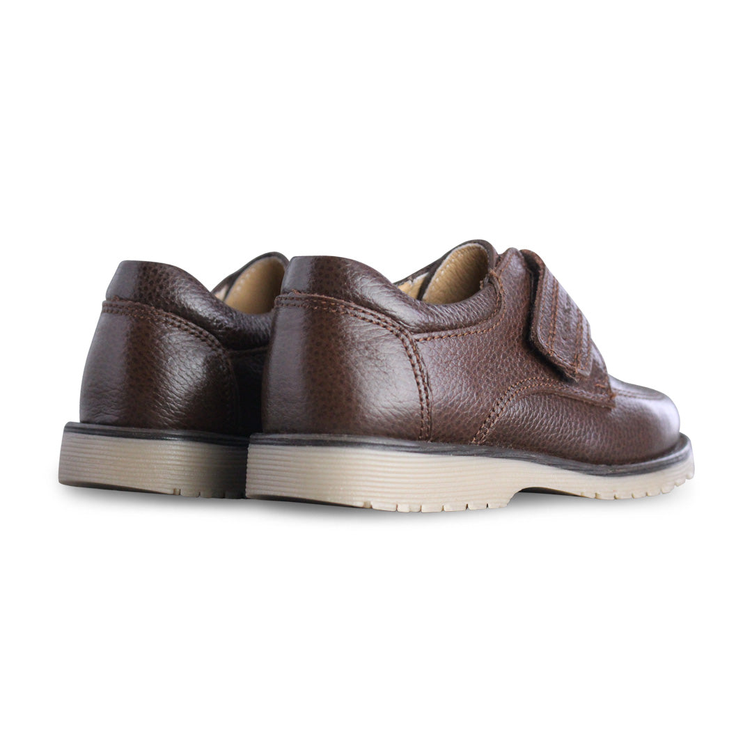 Zapato escolar Niño 5024 Piel Café con Velcro