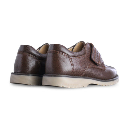 Zapato escolar Niño 5024 Piel Café con Velcro