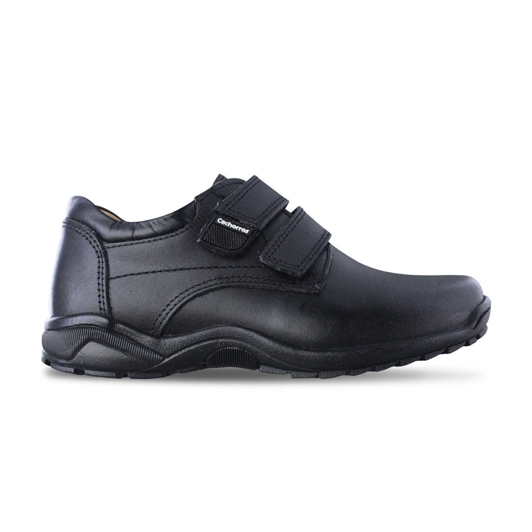 Zapato Escolar Niño 5071 Piel Negro Doble Velcro