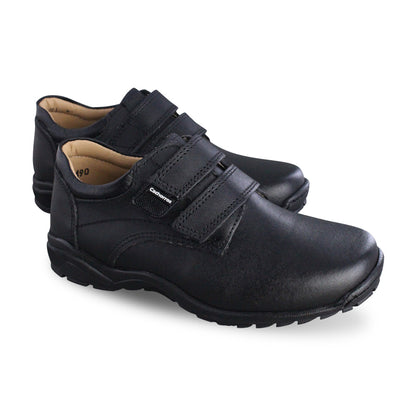Zapato Escolar Niño 5071 Piel Negro Doble Velcro
