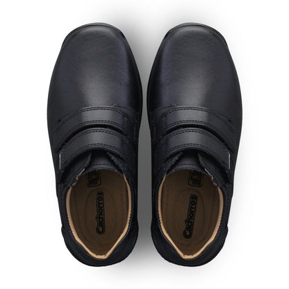 Zapato Escolar Niño 5071 Piel Negro Doble Velcro