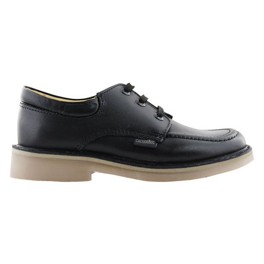 Zapato Escolar Unisex 5254 Piel Negra Suela Goma Lucy Cachorros