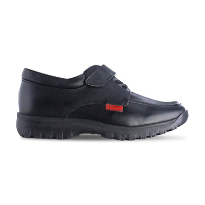 Zapato Escolar Niño 5260 Piel Negro con Velcro y Elásticos