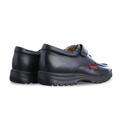 Zapato Escolar Niño 5260 Piel Negro con Velcro y Elásticos