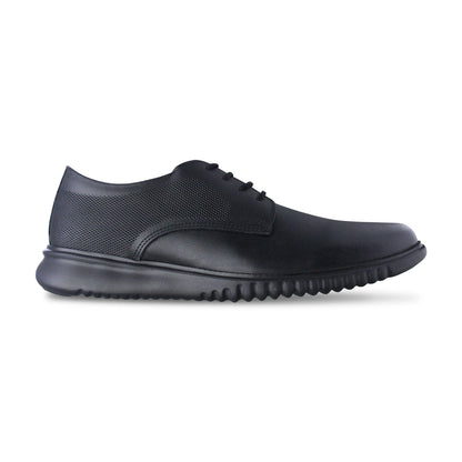 Zapato Escolar 5576 Piel Negro con Cintas