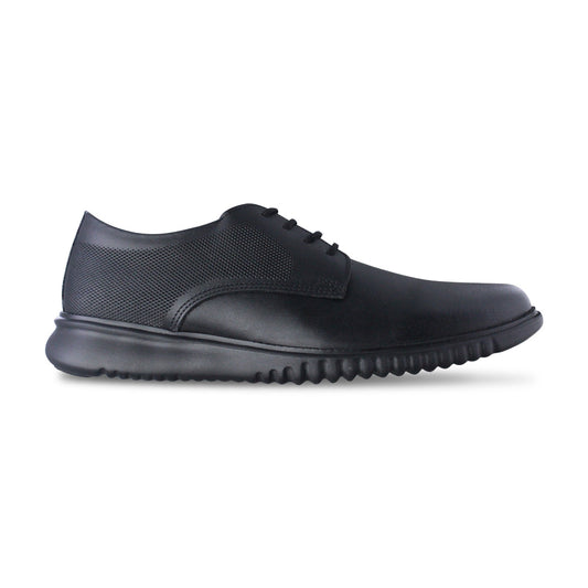 Zapato Escolar 5576 Piel Negro con Cintas