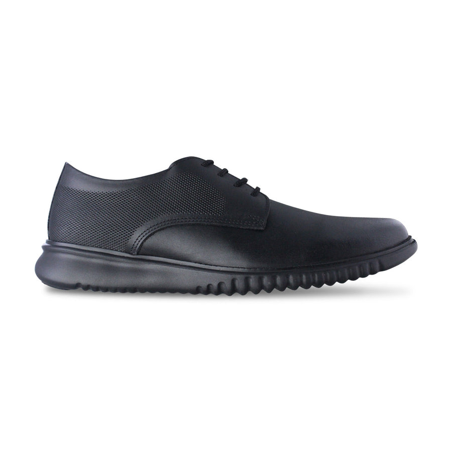 Zapato Escolar 5576 Piel Negro con Cintas