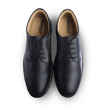 Zapato Escolar 5576 Piel Negro con Cintas