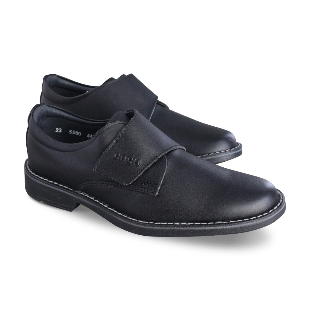 Zapato Escolar Niño 5580 Piel Negra con Velcro