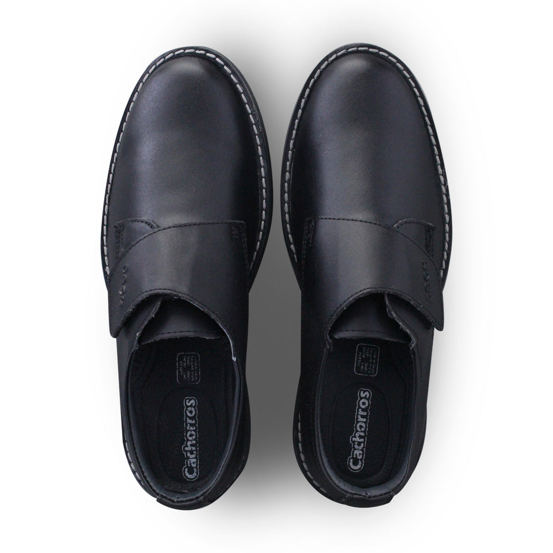 Zapato Escolar Niño 5580 Piel Negra con Velcro