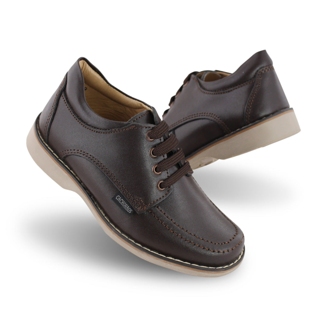 Zapato Escolar Niño 57001 Piel Café