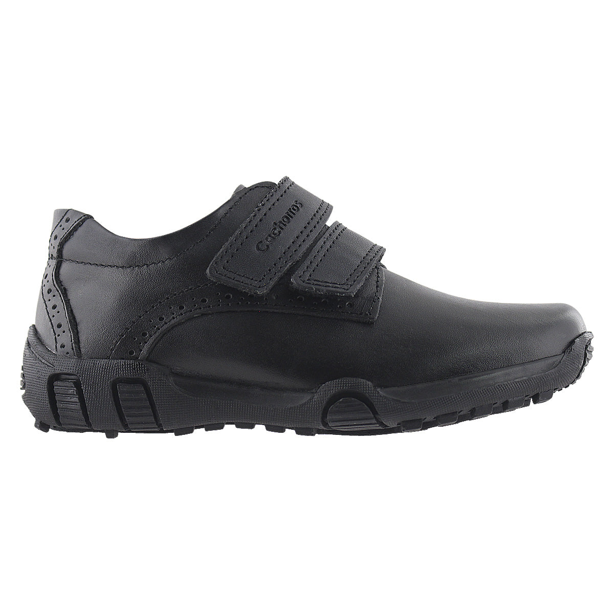 Zapato Escolar Niño 5706 Piel Negro doble Velcro