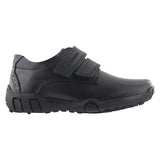 Zapato escolar niño 5706 piel negro doble velcro