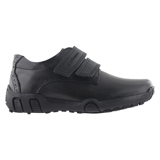 Zapato Escolar Niño 5706 Piel Negro doble Velcro