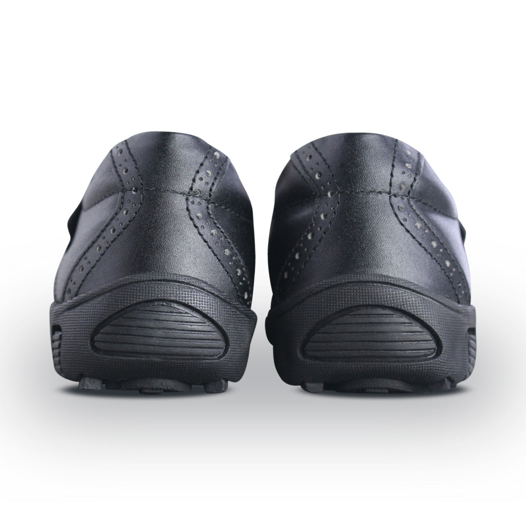 Zapato Escolar Niño 5706 Piel Negro doble Velcro