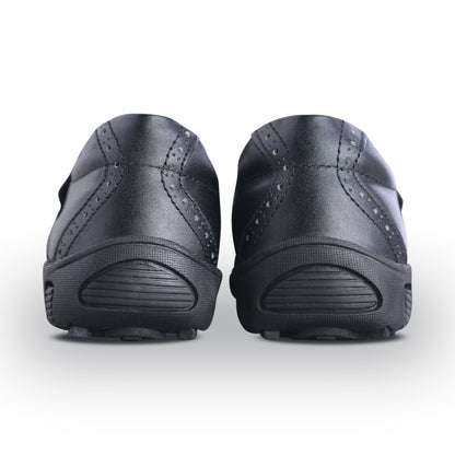 Zapato Escolar Niño 5706 Piel Negro doble Velcro