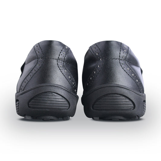 Zapato Escolar Niño 5706 Piel Negro doble Velcro