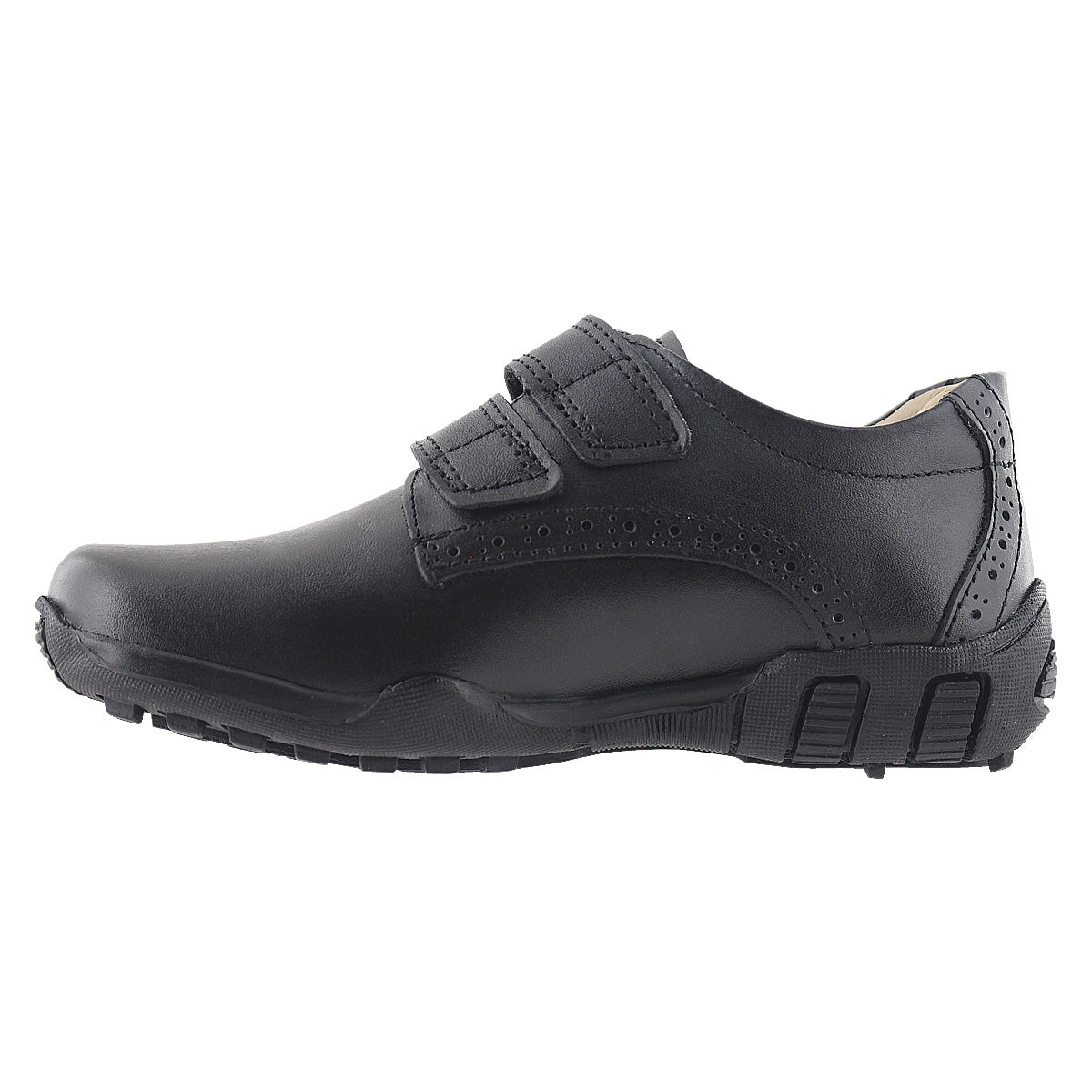 Zapato Escolar Niño 5706 Piel Negro doble Velcro