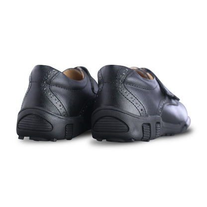 Zapato Escolar Niño 5706 Piel Negro doble Velcro