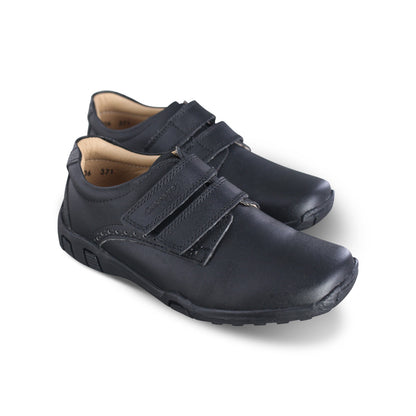 Zapato Escolar Niño 5706 Piel Negro doble Velcro