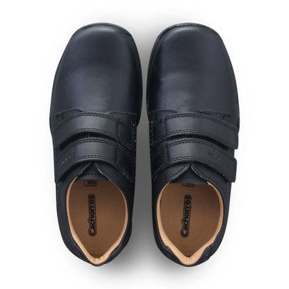 Zapato Escolar Niño 5706 Piel Negro doble Velcro