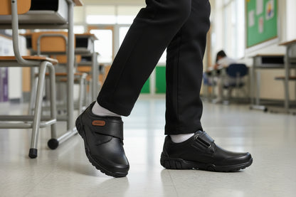 Zapato Escolar Niño 5710 Piel Negro Velcro