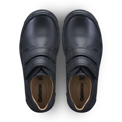 Zapato Escolar Niño 5825 Piel Negro Doble Velcro