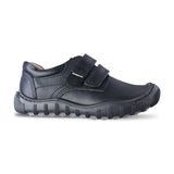 Zapato escolar niño 5826 piel negra doble velcro