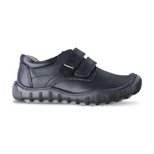 Zapato Escolar Niño 5826 Piel Negra doble Velcro