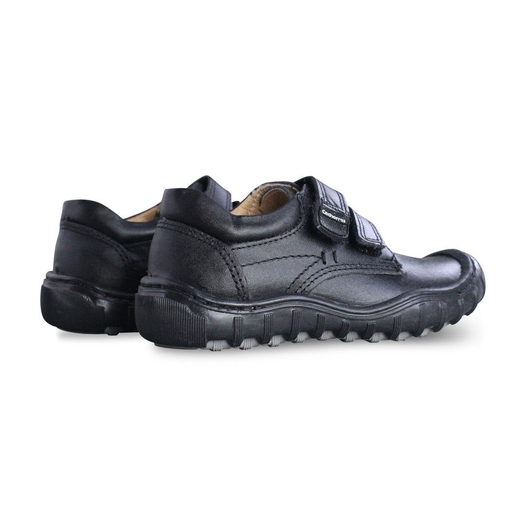 Zapato Escolar Niño 5826 Piel Negra doble Velcro