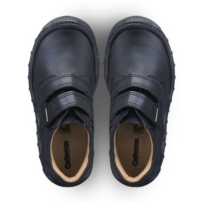 Zapato Escolar Niño 5826 Piel Negra doble Velcro