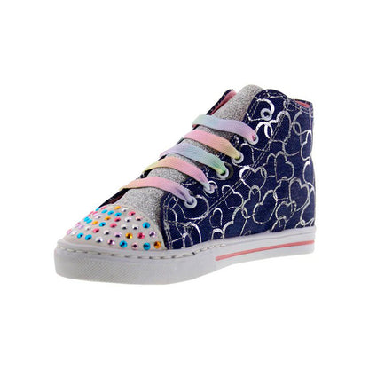 Tenis Niña 602 Azul con Corazones