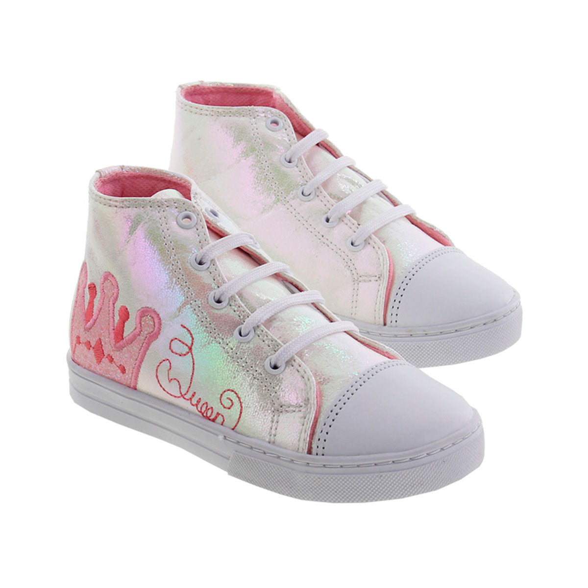 Tenis Niña 603 Blanco Corona Bordada