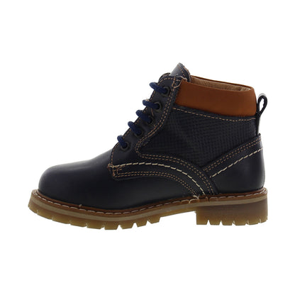 Bota Niño 60376 Piel Azul Marino con Agujetas
