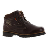 Bota niño 60377 piel café con agujetas