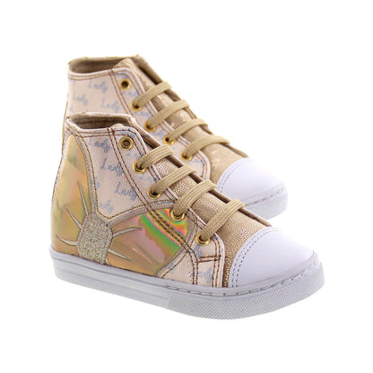 Tenis Niña 604 Dorado con Moño y Cintas