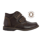 Bota niño 6141 piel café doble velcro