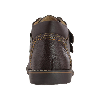 Bota Niño 6141 Piel Café Doble Velcro