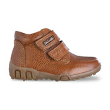 Botita niño 6141 piel café claro con doble velcro