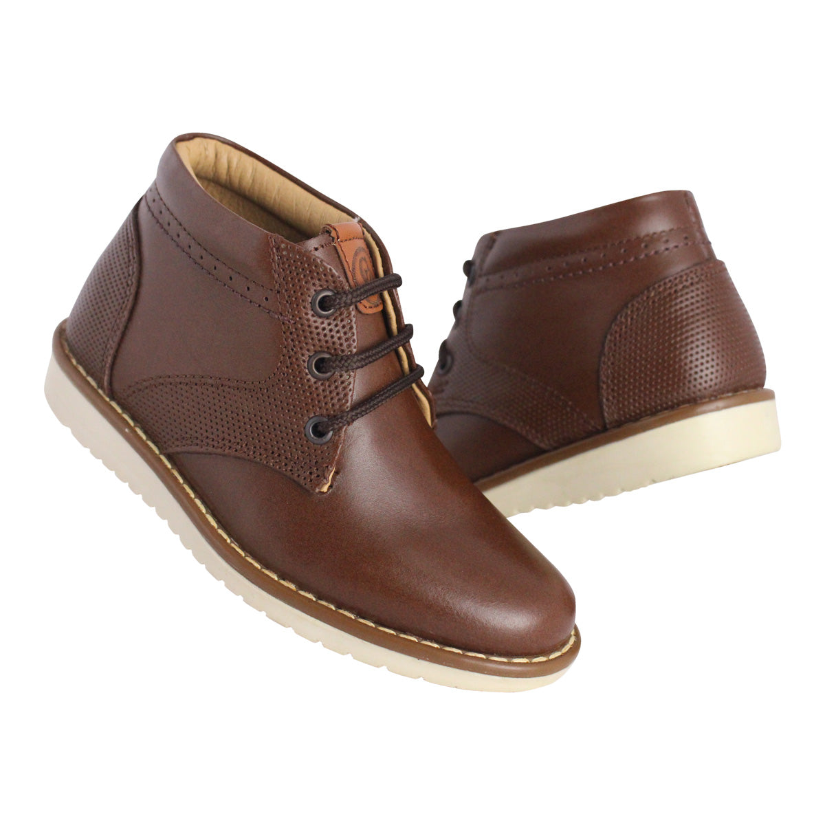 Bota Niño 6172 Piel Café con Cintas