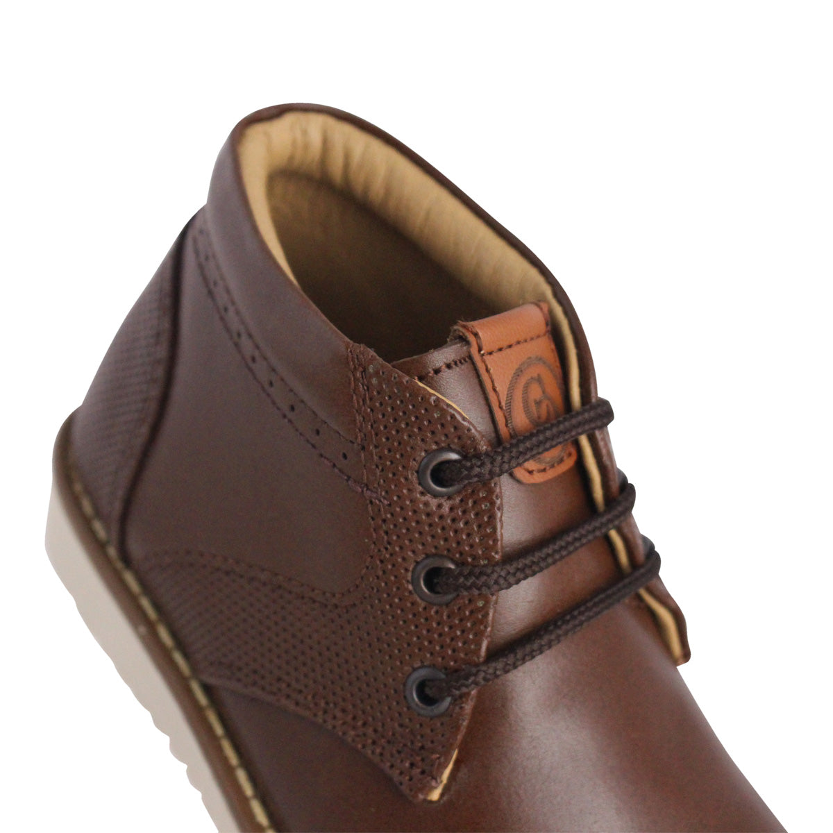 Bota Niño 6172 Piel Café con Cintas