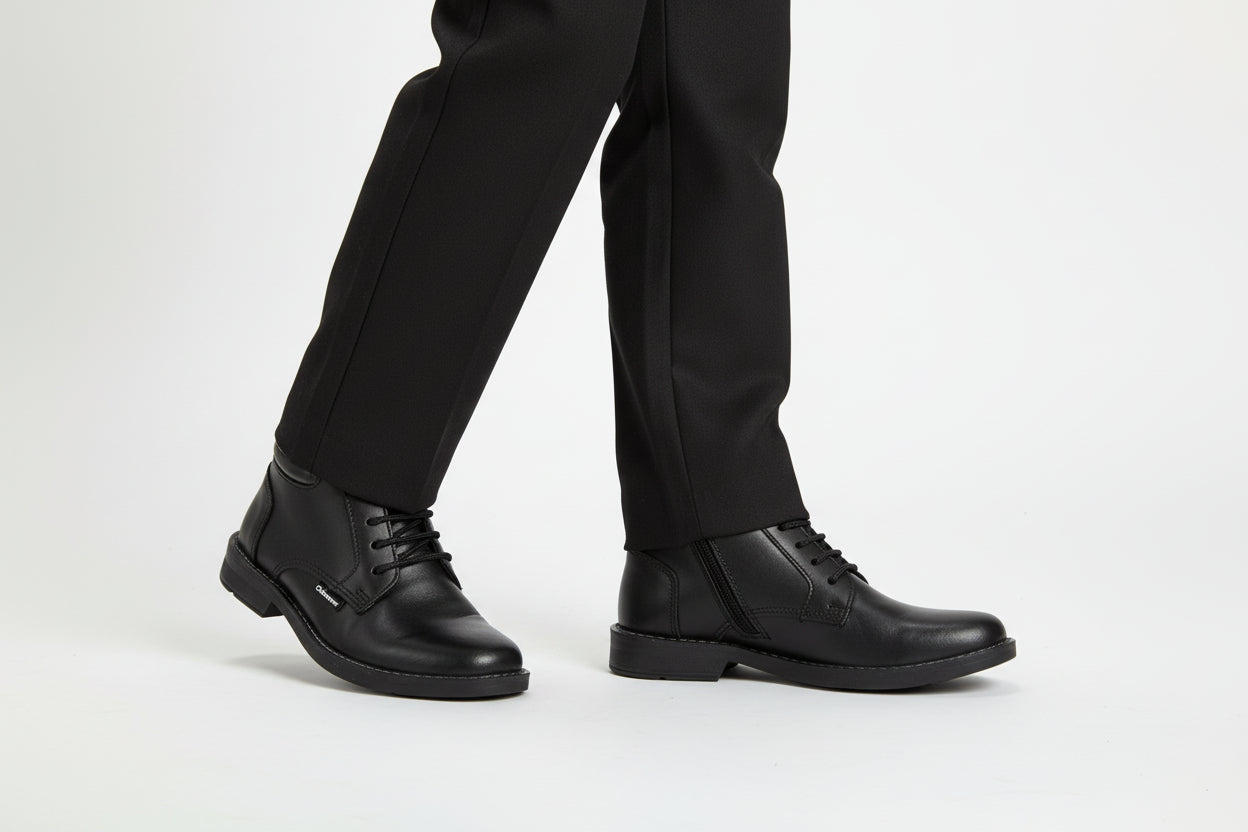 Botín Niño 6190 Piel Negro con Cintas